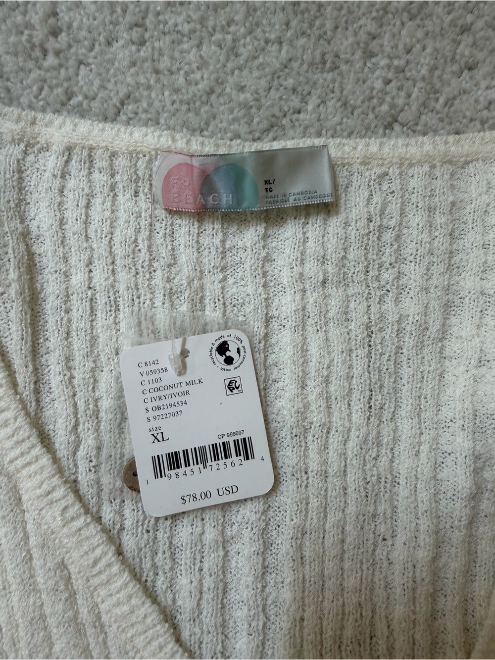 Free People Cream Knit Button Front Vest & Mini Skirt Set - Picture 3 of 7